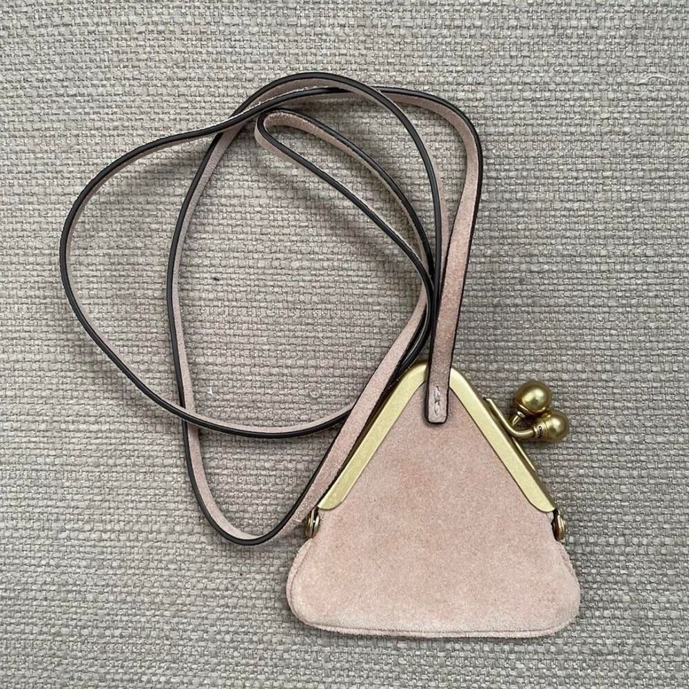 Coach pink nuage Triangle Kisslock pouch - Picture 2 of 5